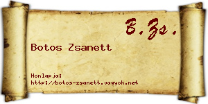 Botos Zsanett névjegykártya